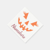 Custom Girl Kürbislaterne Pumpkin Halloween Serviette (Ecke)