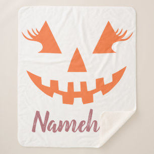 Custom Girl Kürbislaterne Pumpkin Halloween Sherpadecke