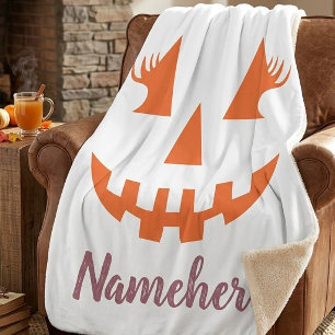 Custom Girl Kürbislaterne Pumpkin Halloween Sherpadecke