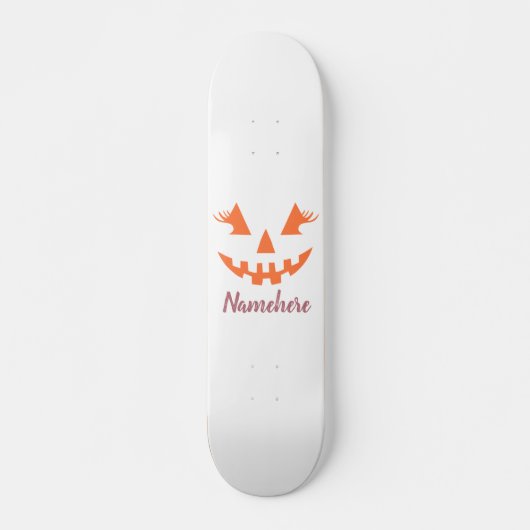 Custom Girl Kürbislaterne Pumpkin Halloween Skateboard (Vorne)