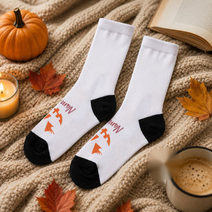 Custom Girl Kürbislaterne Pumpkin Halloween Socken