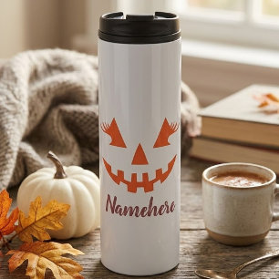 Custom Girl Kürbislaterne Pumpkin Halloween Thermosbecher
