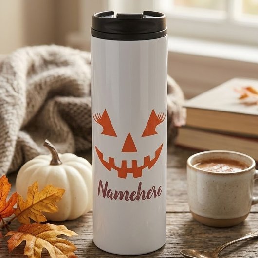 Custom Girl Kürbislaterne Pumpkin Halloween Thermosbecher