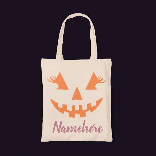 Custom Girl Kürbislaterne Pumpkin Halloween Tragetasche