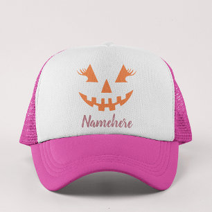 Custom Girl Kürbislaterne Pumpkin Halloween Truckerkappe