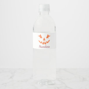 Custom Girl Kürbislaterne Pumpkin Halloween Wasserflaschenetikett