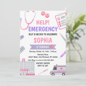 Custom Girl Nurse Doctor gibt Schwangerschaft vor Einladung (Stehend Vorderseite)