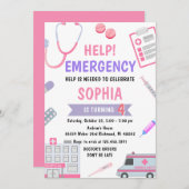 Custom Girl Nurse Doctor gibt Schwangerschaft vor Einladung (Vorne/Hinten)