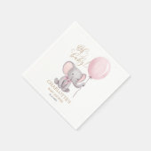 Custom Girl Pink Ballon Niedlich Elephant Baby Dus Serviette (Ecke)