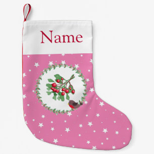 Custom Girl Pink White Star Weihnachten Strumpf Kleiner Weihnachtsstrumpf