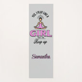 Custom Girl "Play as a girl" Funny Zitat Pink Yogamatte (Vorderseite)