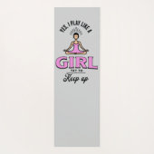 Custom Girl "Play as a girl" Funny Zitat Pink Yogamatte (Rückseite)