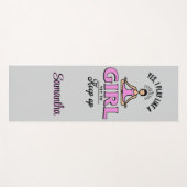 Custom Girl "Play as a girl" Funny Zitat Pink Yogamatte (Vorderseite (Horizontal))