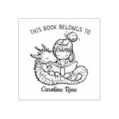 Custom Girl Reading mit Dragon Buchzeichen Gummistempel (Prägung)