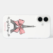 Custom Girl Trip Eiffelturm & Pink Bow Case-Mate iPhone Hülle (Rückseite (Horizontal))
