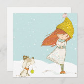 Custom Girl und Ihr Hund Niedlich Weihnachten (Vorne/Hinten)