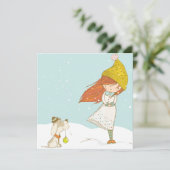 Custom Girl und Ihr Hund Niedlich Weihnachten (Stehend Vorderseite)