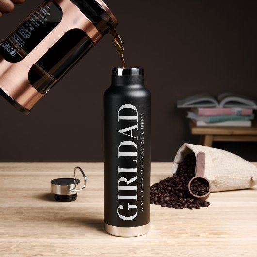 Custom Girldad Trendy Typografie Vatertag Spaß Trinkflasche (Kaffee)