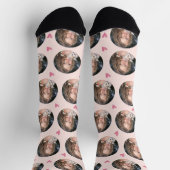 Custom Girlfriend Foto Blush Pink Liebe Socken (Oben)