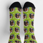 Custom Girlfriend Foto Lime Green Liebe Socken (Oben)