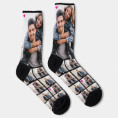 Custom Girlfriend Foto Pink Liebe Socken (Rechts)