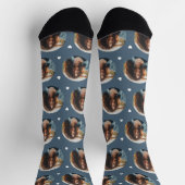 Custom Girlfriend Foto Slate Blue Liebe Socken (Oben)