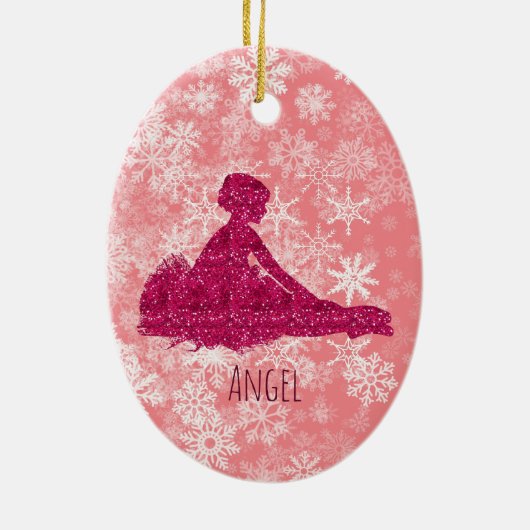 Custom Girls Ballerina Tanz Schuhe Ornament (Hinten)
