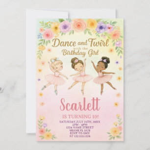 Custom Girl's Ballet Einladung