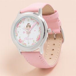 Custom Girls Name Pink Fairy Kids Watch Armbanduhr