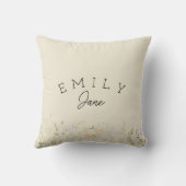 Custom Girls Name Sign Wildflower Nursery Decor Kissen (Rückseite)