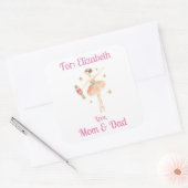 Custom Girls Nutcracker Ballet Weihnachtsgeschenk Quadratischer Aufkleber (Umschlag)