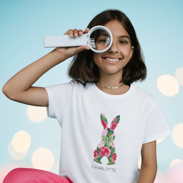 Custom Girls' Ostersonniger T - Shirt (Custom Girls' Easter Bunny T-Shirt)