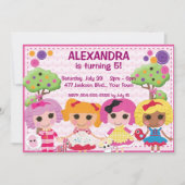 Custom Girls Ragdoll Geburtstagsparty Einladung (Vorderseite)