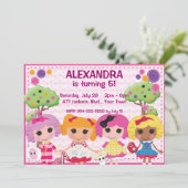 Custom Girls Ragdoll Geburtstagsparty Einladung (Stehend Vorderseite)