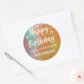 Custom Girls Rainbow Birthday Stickers (Umschlag)