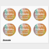 Custom Girls Rainbow Birthday Stickers (Blatt)