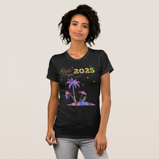 Custom Girl's Trip 2025 Bachelorette T-Shirt (Vorne ganz)