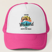 Custom Girls Trip 2025 Retro Sunset Weekend Beste Truckerkappe (Vorderseite)