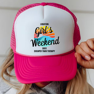 Custom Girls Trip 2025 Retro Sunset Weekend Beste Truckerkappe