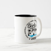 Custom Girls Trip Group Matching Beach Vacation Zweifarbige Tasse (VorderseiteRechts)