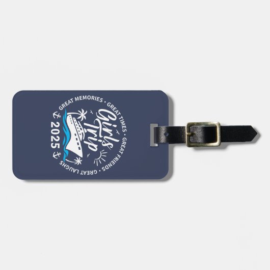 Custom Girls Trip Group Matching Cruise Vacation Gepäckanhänger (Vorderseite horizontal)