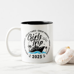 Custom Girls Trip Group Matching Cruise Vacation Zweifarbige Tasse