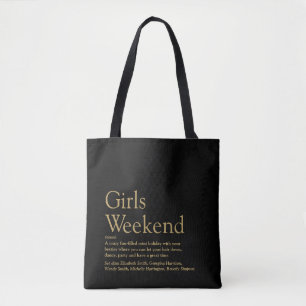 Custom Girls Weekend Definition Schwarz und Gold Tasche