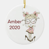 Custom Girls Weihnachten Keramik Ornament (Vorne)