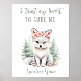 Custom Girls Woodland Wolf Quote Kinderzimmer Poster
