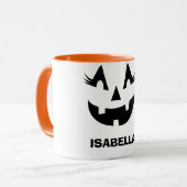 Custom Girly Face Halloween Tasse - Niedlich perso (Vorderseite Links)
