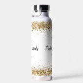 Custom Girly Gold Glitzer Personalisiert Ihre Wort Trinkflasche (Rechts)