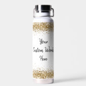 Custom Girly Gold Glitzer Personalisiert Ihre Wort Trinkflasche (Rückseite)