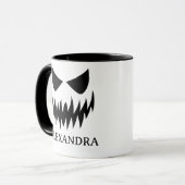 Custom Girly Jack-O-Lantern Pumpkin Halloween Tasse (Vorderseite Links)