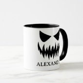 Custom Girly Jack-O-Lantern Pumpkin Halloween Tasse (VorderseiteRechts)